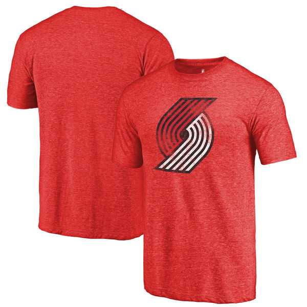 Portland Trail Blazers Red Distressed Logo Fanatics Branded Tri-Blend T-Shirt,We sell and wholesale Portland Trail Blazers Red Distressed Logo Fanatics Branded Tri-Blend T-Shirt on line form chian!